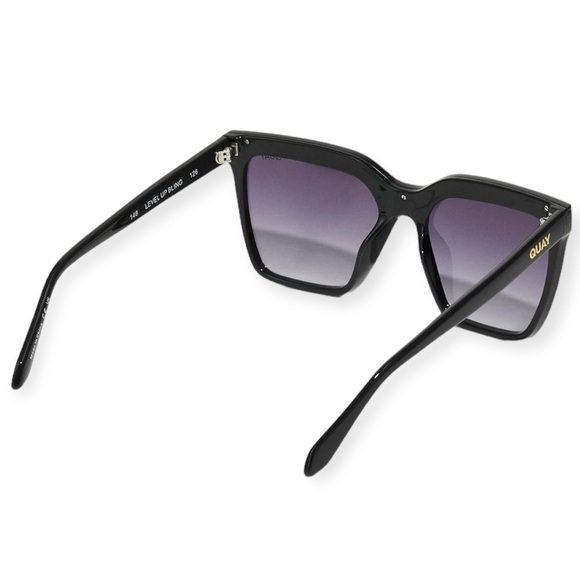 QUAY Level Up Bling Sunglasses Black Frame Black Gradient Lens Crystals New - Picture 7 of 14